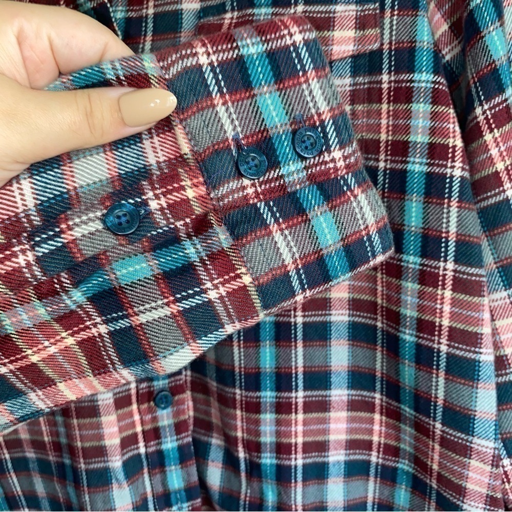 Patagonia Green & Red Plaid Organic Cotton Flannel Button Down - Picture 5 of 5